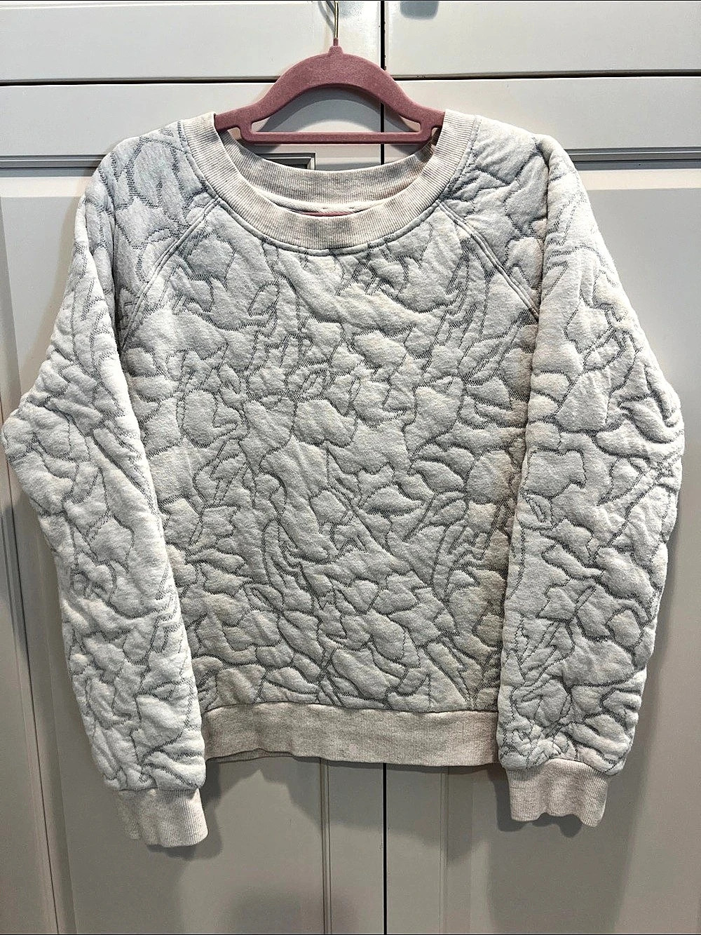 PrAna Quilted Sweatshirt in Gray Size Large